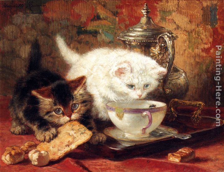 High Tea painting - Henriette Ronner-Knip High Tea art painting